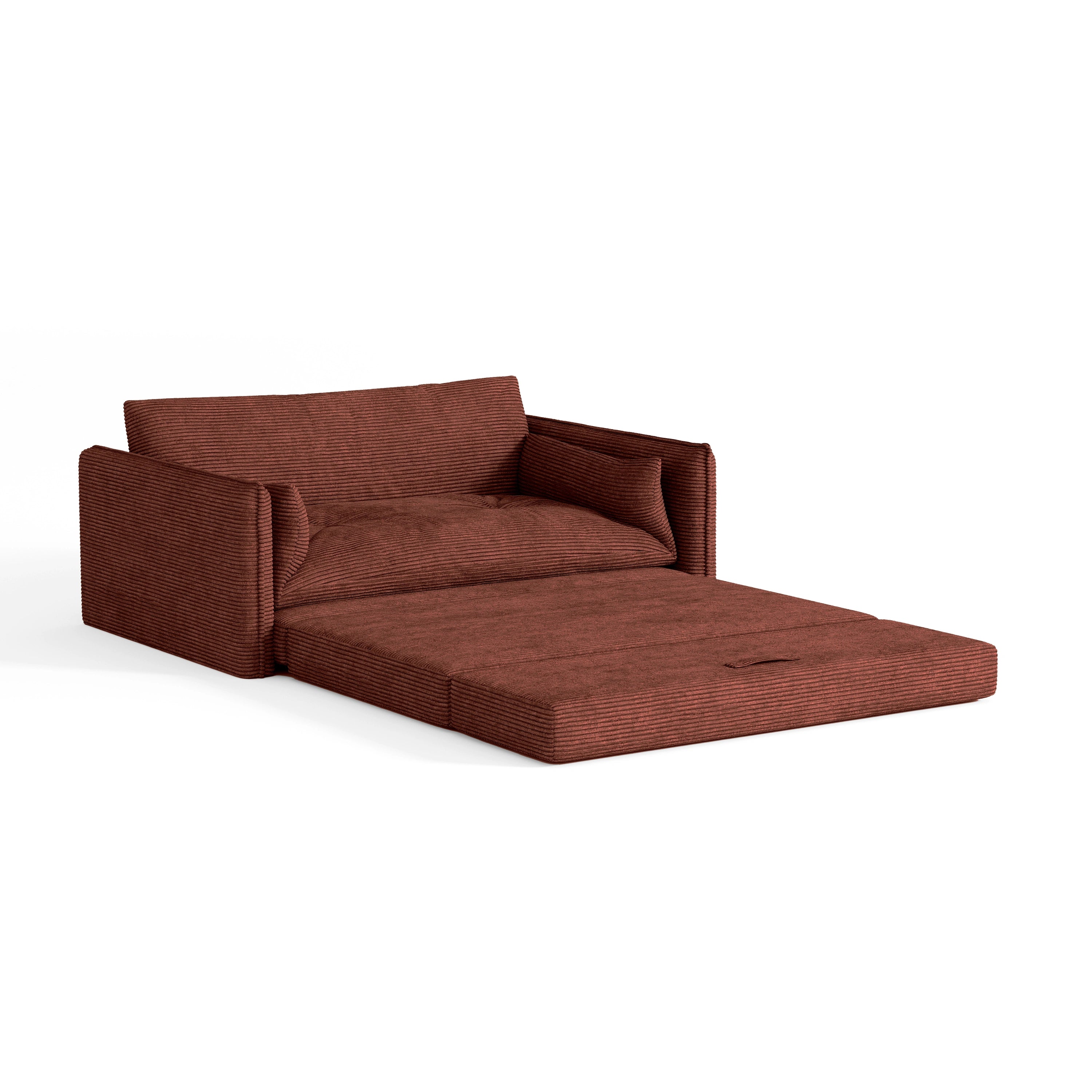 Brown sofa bed on a white background